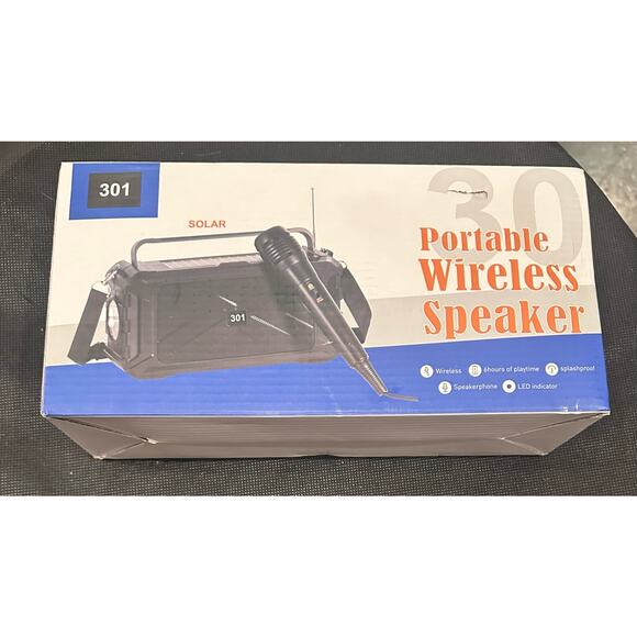 Portable Bluetooth Speaker w/Solar Charge, Wireless w/Outdoor Emerg. Flashlight - Picture 9 of 9